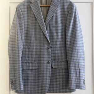 Tommy Hilfiger Light Gray & Blue Plaid Sport Coat